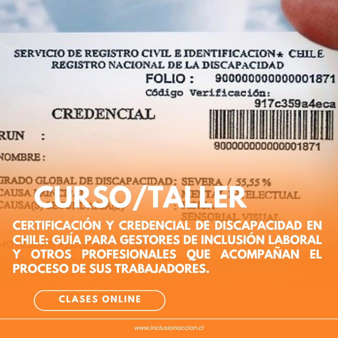 Curso/taller: Certificación y credencial de discapacidad en chile